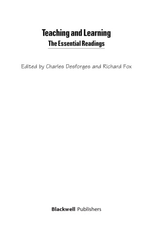 ﻿Teaching and Learning: The Essential Readings (خوانش های ضروری در روانشناسی رشد)