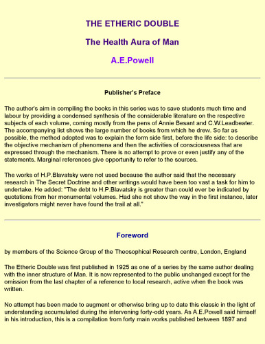 The Etheric Double (سری کلاسیک های تئوسوفی)