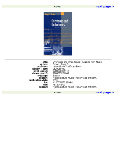 Overtones and Undertones: Reading Music Music