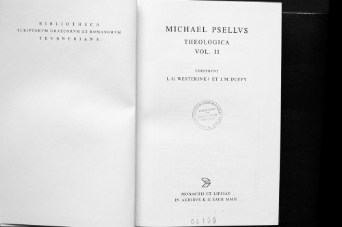 ﻿Michaelis Pselli Theologica, Vol. II