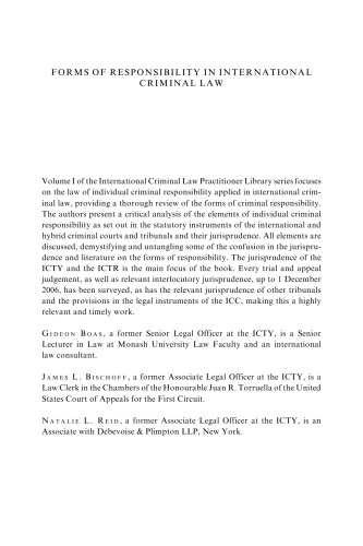 ﻿کتابخانه حقوق کیفری بین المللی، جلد. 1: اشکال مسئولیت در حقوق کیفری بین المللی (The International Criminal Law Practitioner) (ج. 1)