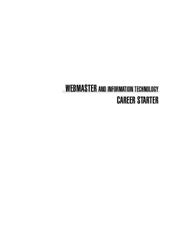 ﻿Webmaster Career Starter 2e