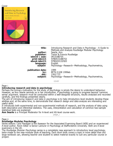 ﻿معرفی پژوهش و داده در روانشناسی: راهنمای روشها و تحلیل (روانشناسی مدولار روتلج)