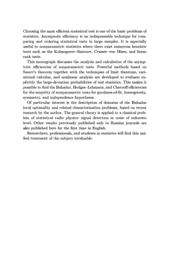 ﻿کارایی مجانبی آزمون های ناپارامتریک