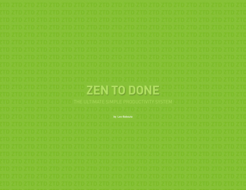﻿Zen To Done: سیستم بهره وری نهایی ساده