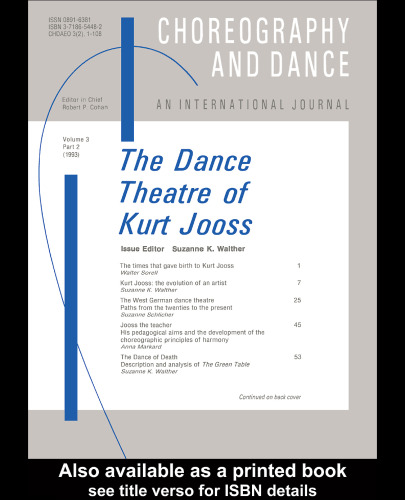 ﻿The Dance Theatre: Kurt Jooss (رقص و رقص)