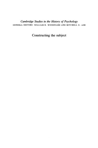 ﻿ساخت موضوع: خاستگاه های تاریخی پژوهش های روانشناختی