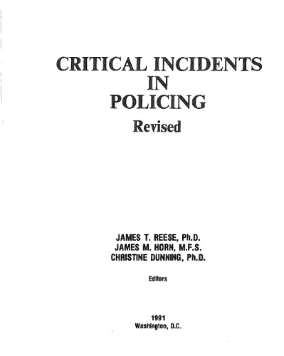 ﻿حوادث بحرانی در پلیس: تجدید نظر شده