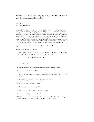 ﻿سری مجانبی ، فوق علامتی و هیپراسموتیک