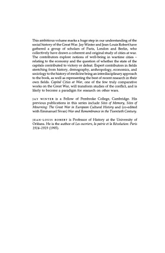 ﻿شهرهای پایتخت در جنگ: پاریس ، لندن ، برلین 1914-1919 (مطالعات در مورد تاریخ اجتماعی و فرهنگی جنگ مدرن)
