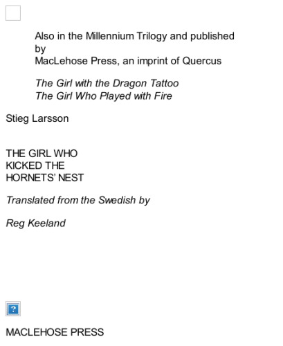 ﻿دختری که به لانه هورنت لگد زد