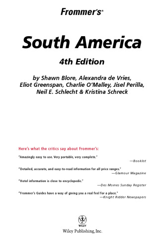 ﻿Frommer's South America (2008) (Frommer's Complete)
