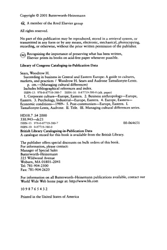 ﻿موفقیت در تجارت در اروپای مرکزی و شرقی: راهنمای فرهنگ‌ها، بازارها و شیوه‌ها (مدیریت تفاوت‌های فرهنگی)