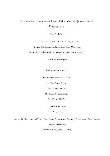 تخمین خطای نمایی دقیقاً از مقادیر ویژه کلاسهای کلاسیک