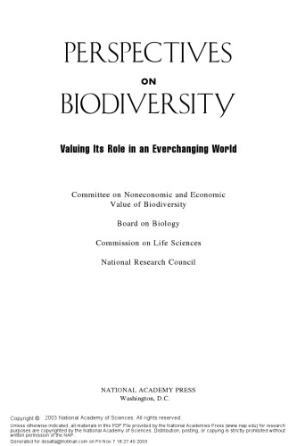﻿دیدگاه‌های تنوع زیستی: ارزش‌گذاری نقش آن در جهانی در حال تغییر