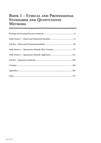 ﻿SchweserNotes. آزمون CFA 2011. سطح 1 کتاب 1 - استانداردهای اخلاقی و حرفه ای و روشهای کمی