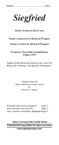 ﻿زیگفرید (سری کوچک راهنمای سفرهای اپرا)