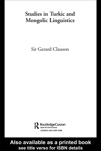﻿مطالعات زبانشناسی ترکی و مغولی (کتابهای انجمن سلطنتی آسیایی)