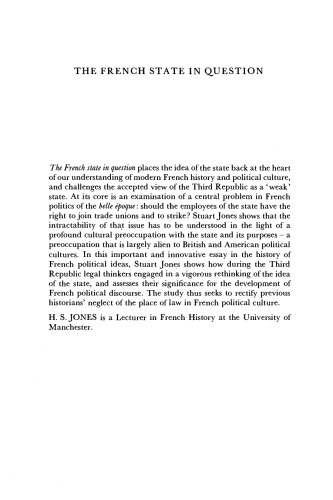 ﻿دولت مورد بحث فرانسه: حقوق عمومی و استدلال سیاسی در جمهوری سوم