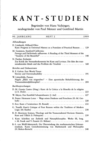 ﻿کانت مطالعات فلسفی مجله انجمن کانت، سال 90، شماره 2، 1999