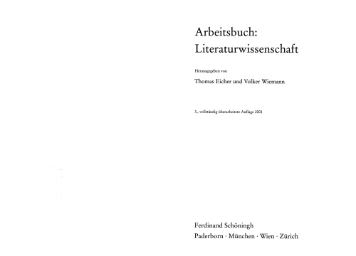 ﻿Arbeitsbuch: Literaturwissenschaft