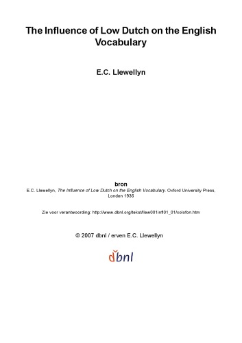 ﻿تأثیر زبان هلندی پایین بر واژگان انگلیسی