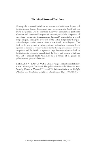 ﻿تاریخ کمبریج جدید هند، جلد 3، قسمت 6: شاهزادگان هندی و ایالات آنها