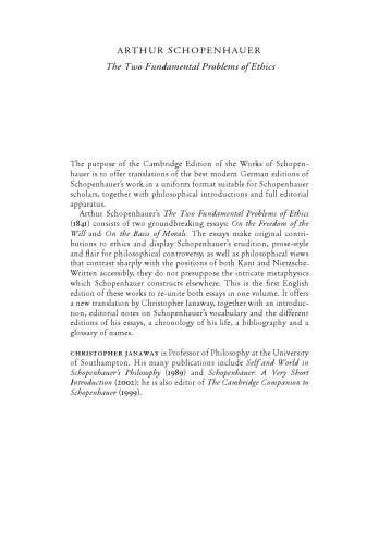 ﻿دو مسئله اساسی اخلاق (نسخه کمبریج آثار شوپنهاور)