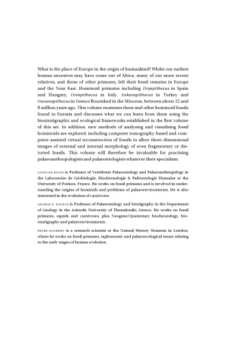 ﻿تکامل هومینوئید و تغییرات آب و هوایی در اروپا: جلد 2: فیلوژنی نخستی‌های هومینوئید نئوژن اوراسیا