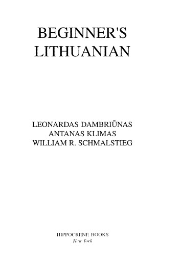 ﻿لیتوانیایی مبتدی (مبتدی (زبان خارجی))