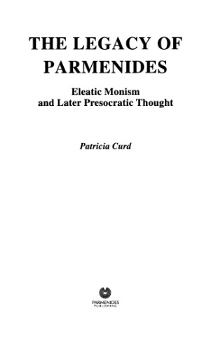 ﻿میراث پارمنیدس: مونیسم الیتی و اندیشه پیشسوکراتیک بعدی