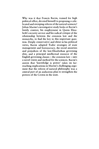 ﻿فرانسیس بیکن، دولت و اصلاح فلسفه طبیعی