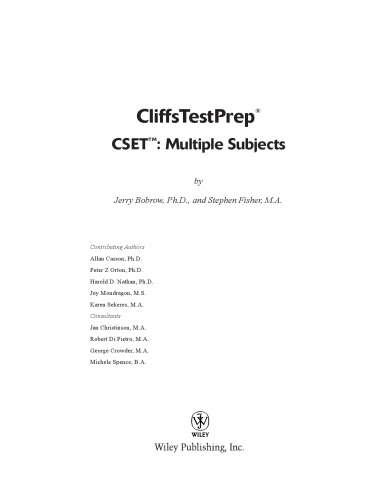 ﻿CSET: چند موضوع (آمادگی آزمون Cliffs)