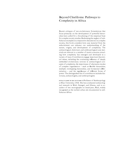 ﻿Beyond Chiefdoms: Pathways to Complexity in Africa (جهت های جدید در باستان شناسی)