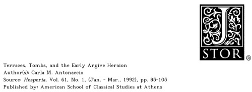 ﻿تراس‌ها، مقبره‌ها و هرائون ارگیوی اولیه