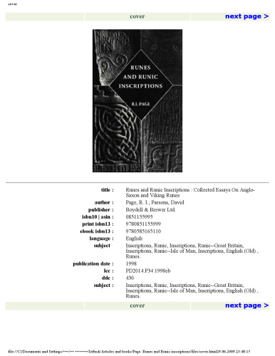 ﻿رونز و کتیبه های رونی: مقالات گردآوری شده در مورد رونزهای آنگلوساکسون و وایکینگ