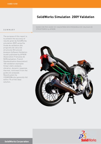 ﻿شبیه سازی Solidworks 2009 اعتبار سنجی