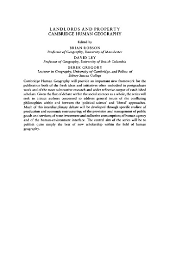 ﻿مالکان و دارایی: روابط اجتماعی در بخش خصوصی اجاره ای (جغرافیای انسانی کمبریج)