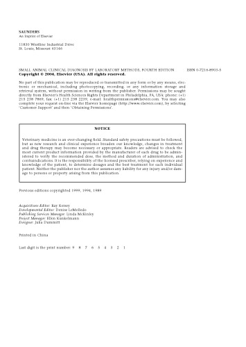 ﻿تشخیص بالینی حیوانات کوچک با روش های آزمایشگاهی ویرایش چهارم