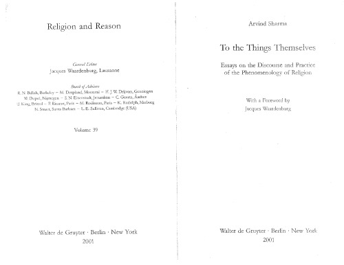 ﻿به خود چیزها: مقالاتی در مورد گفتمان و عمل پدیدارشناسی دین