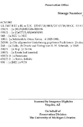 وارونگی کلی توابع داده شده