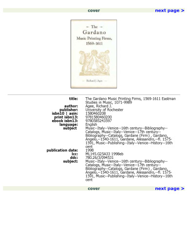 ﻿شرکت های چاپ موسیقی گاردانو، 1569-1611 (مطالعات ایستمن در موسیقی)