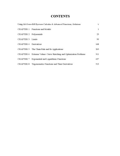 ﻿حساب دیفرانسیل McGraw-Hill Ryerson & Advanced Functions، Solutions Manual