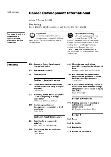 ﻿مربیگری (بین المللی توسعه شغلی، جلد 7، شماره 5، 2002)