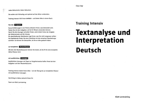 ﻿آموزش فشرده Textanalyse und Interpretation Deutsch: Gymnasium Oberstufe