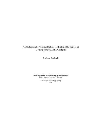 ﻿زیبایی شناسی و زیبایی شناسی بیش از حد. بازاندیشی حواس در زمینه های رسانه ای معاصر