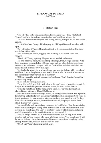 ﻿Five Go Off to Camp (Famous Five)