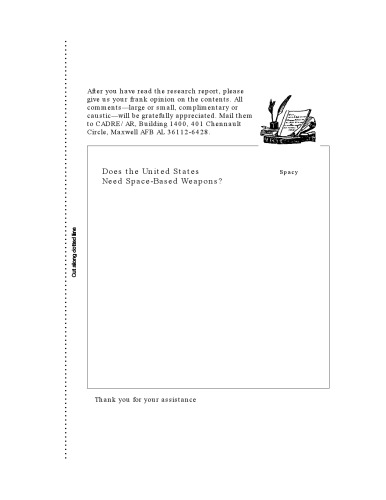 ﻿آیا ایالات متحده به سلاح های فضایی نیاز دارد؟ (کاغذ CADRE)