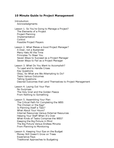 ﻿راهنمای 10 دقیقه ای برای مدیریت پروژه