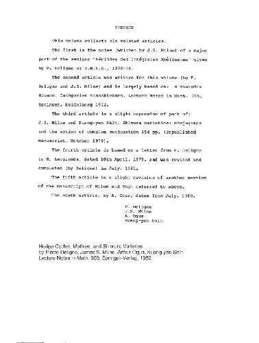 چرخه های Hodge، Motives، و Shimura Varieties